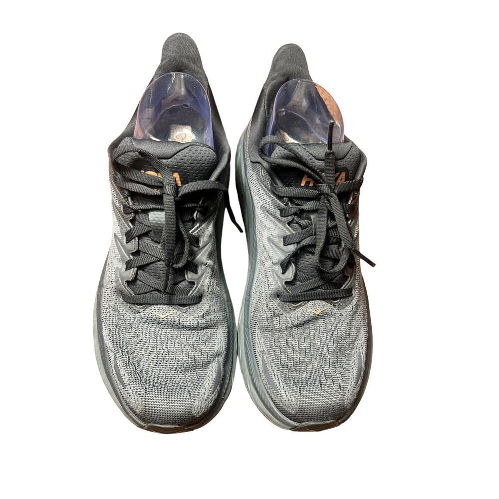 HOKA Clifton 8 Running Shoes Women’s 9.5 Gray Copper Gold Athletic Sneakers - Picture 11 of 14